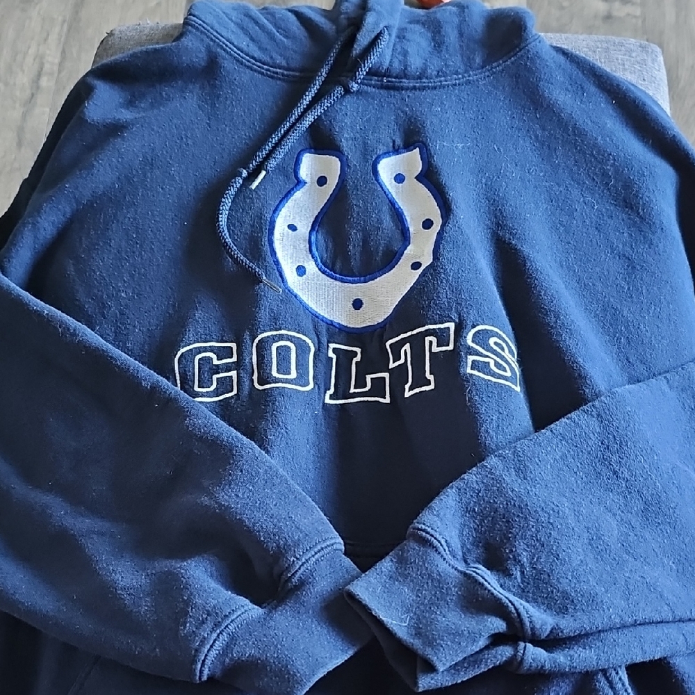 Colts Super Bowl 41 Gildan Blue Hoodie Sweatshirt  Medium Vintage Football